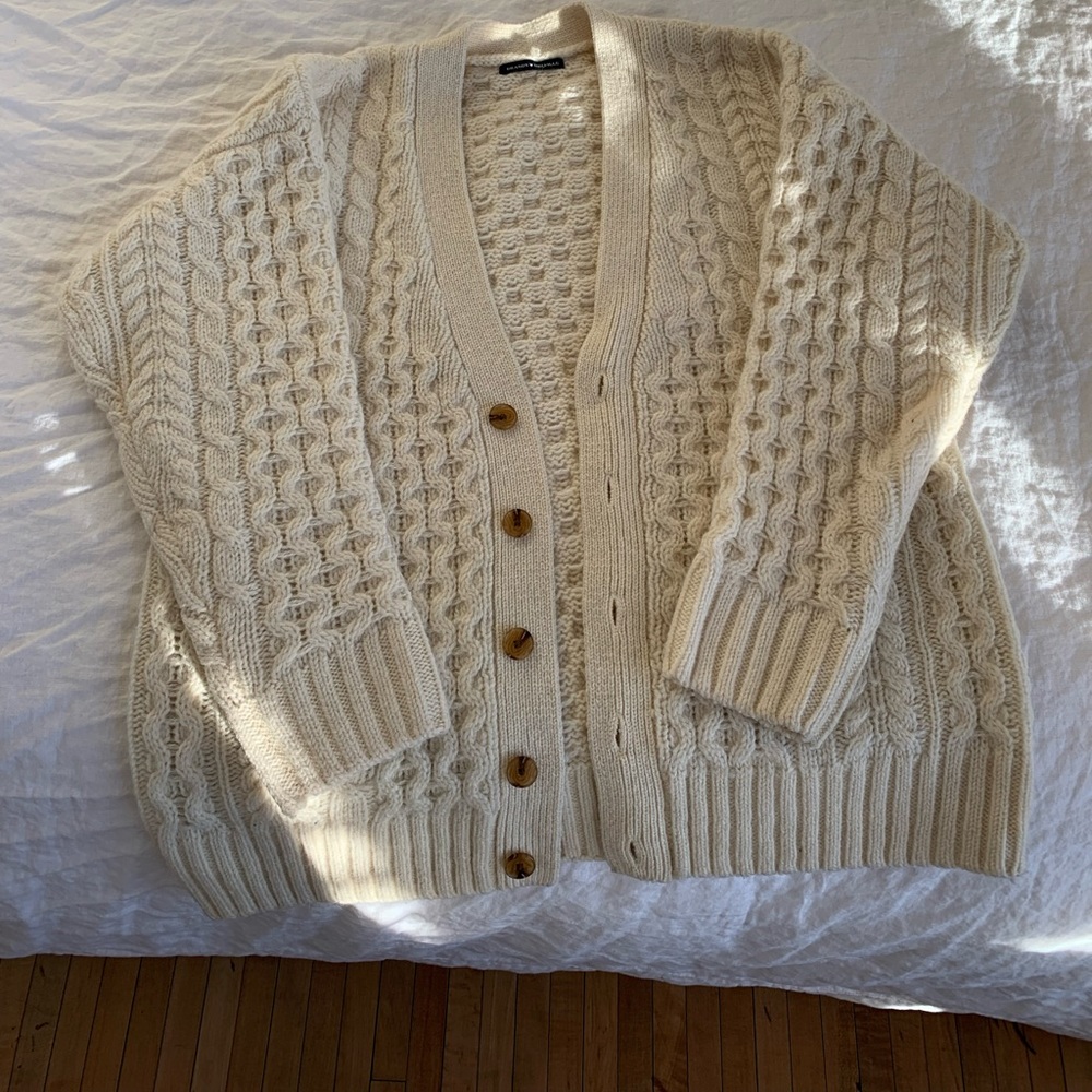 Brandy Melville Eva Heavy Wool Cable Knit Cardigan
